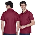 thumbnail image 5 of Team 365 Men's Polo Shirts Short Sleeve Solid Collar Tees 100% Polyester Moisture-Wicking Polo (Sport Charity Pink, XL), 5 of 7