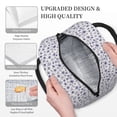 thumbnail image 3 of Honeii Blue Dandelion Print Insulated Lunch Bag Women Reusable Lunch Box with Pocket for Work Picnic Travel -One Size, 3 of 6