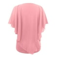 thumbnail image 6 of USSUMA T-Shirts for Women Trendy Dandelion Print Flowy Women's Shirts and Blouses 3/4 Sleeve Women Tops Dressy Casual Summer Double-Layered Chiffon Poncho Graphic Round Neck Plus Tunics Beach, 6 of 6