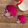 thumbnail image 2 of SKYSONIC Pink Christmas Snowflakes Pot Holders Trivets, 2 Pcs Heat Resistant Trivets, Cotton Thread Weave Mats for Hot Pads Pans Pot Bowl Teapot for Kitchen Decor, 2 of 7