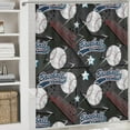thumbnail image 5 of Funny Baseball 4 Pcs Waterproof Shower Curtain Set Cartoon American Sports Theme Baseball Boys Room Decor with Waterproof Toilet Cover Shower Mat Rugs,72" W x 72" L, 5 of 8
