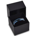 thumbnail image 3 of P. Manoukian Tungsten Wedding Band Ring 4mm for Men Women Black Blue Beveled Edge Brushed Lifetime Guarantee Size 9, 3 of 4