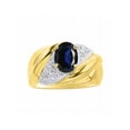 thumbnail image 1 of RYLOS Bagues pour Femmes Bague en Or Jaune 14K Pierre Précieuse Ovale 8X6MM et Diamants Design Classique Saphir de Septembre Bijoux pour Femmes Taille 6, 1 of 7