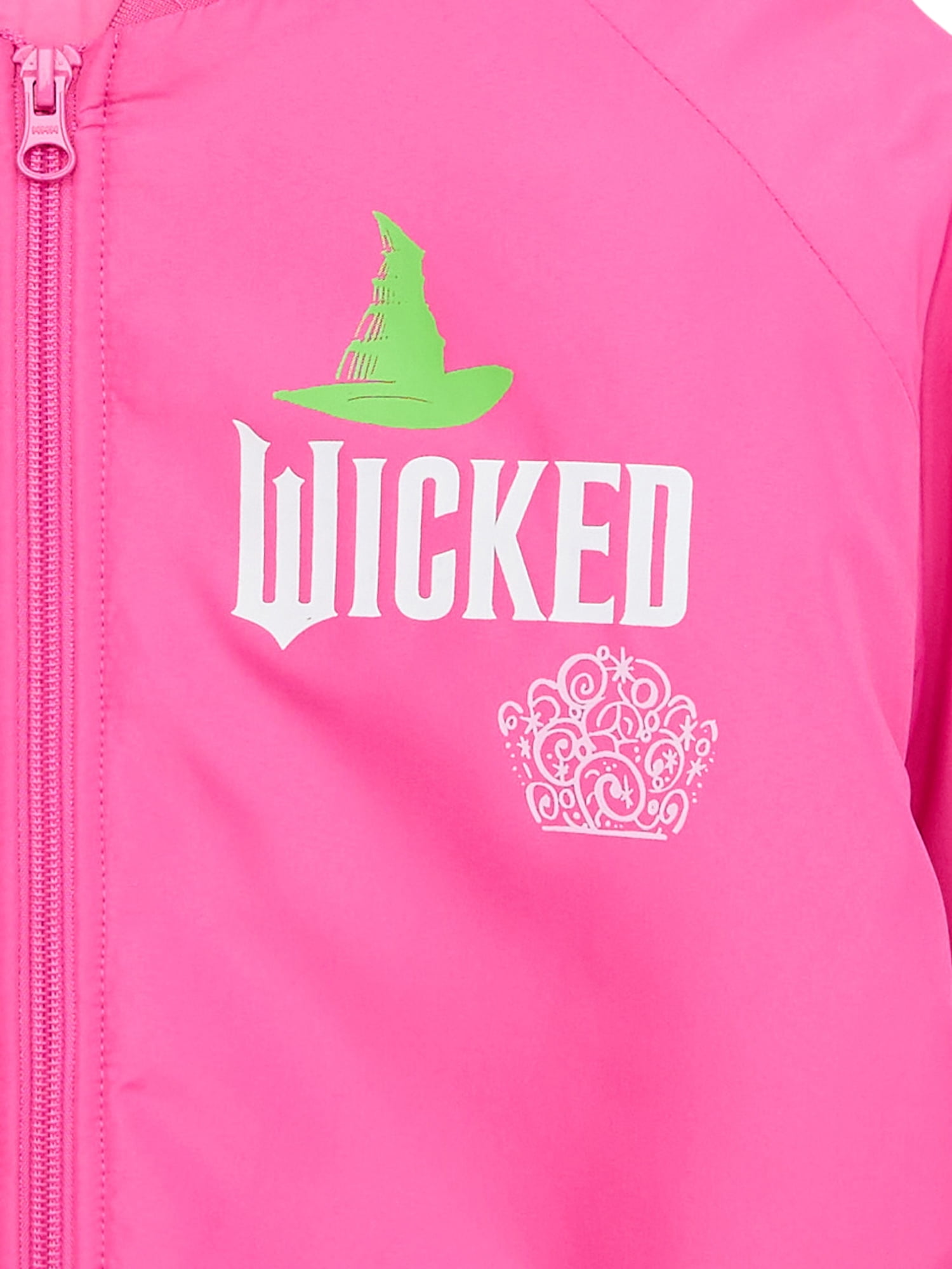 Wicked Girl's Ruched Bomber Jacket, Pink, Sizes 4-18