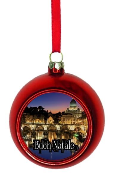 Buon Natale Yard Sign.Vatican City Rome Italy Buon Natale Red Bauble Christmas Ornament Ball Walmart Com Walmart Com