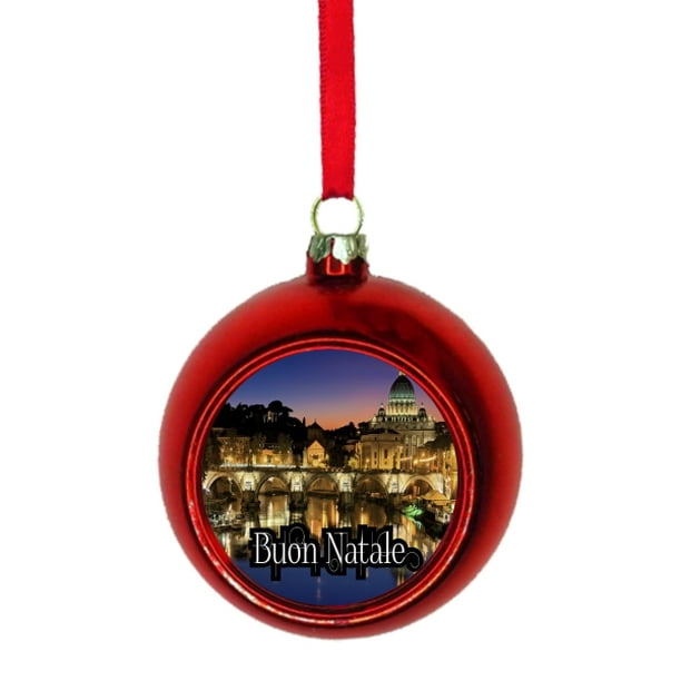 Buon Natale Ornament.Vatican City Rome Italy Buon Natale Red Bauble Christmas Ornament Ball Walmart Com Walmart Com
