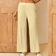 thumbnail image 7 of Plus Size Cotton Pants for Women Casual Stretch Wide Leg Lounge Pants 2025 Elastic Waist Soft Comfy Pants Trousers White Sweatpants Maternity Sweatpants, 7 of 7