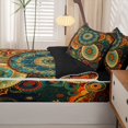 thumbnail image 5 of Homewish Bohemian Gold Mandala Zipper Queen Comforter Set with Fitted Sheet and 2 Pillowcases,Retro Exotic Paisley Zipper Bedding Set,Black Reversible,4pcs, 5 of 8
