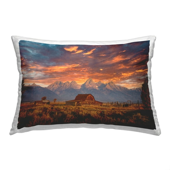 Stupell Industries Mountain Cabin Sunrise Decorative Printed Throw Pillow, 14 x 20