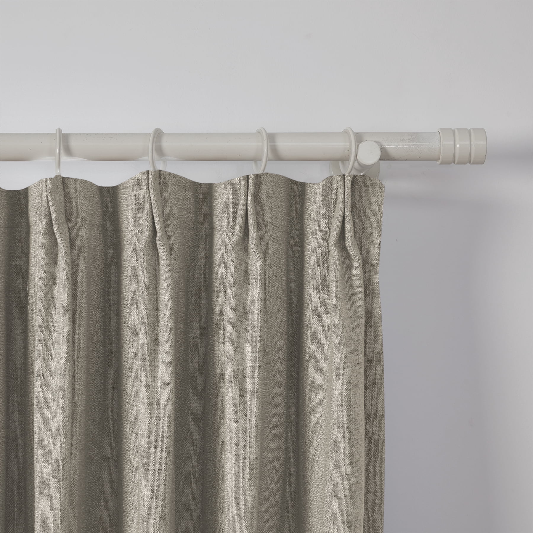 TWOPAGES 52 W X 63 L Inch Curtain Pinch Pleated Top Drape Blackout Linen Textured Drapery for Bedroom Kids Room, 1 Panel, Birch
