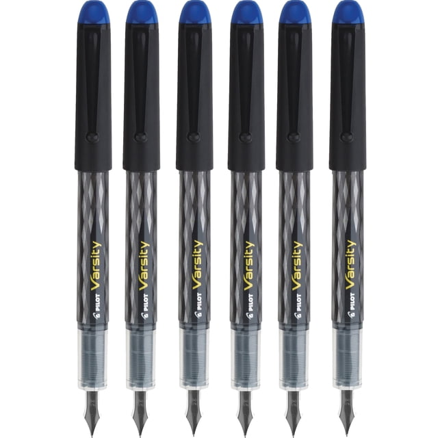 Pluma fuente PILOT Varsity tinta azul punta mediana paquete de 6