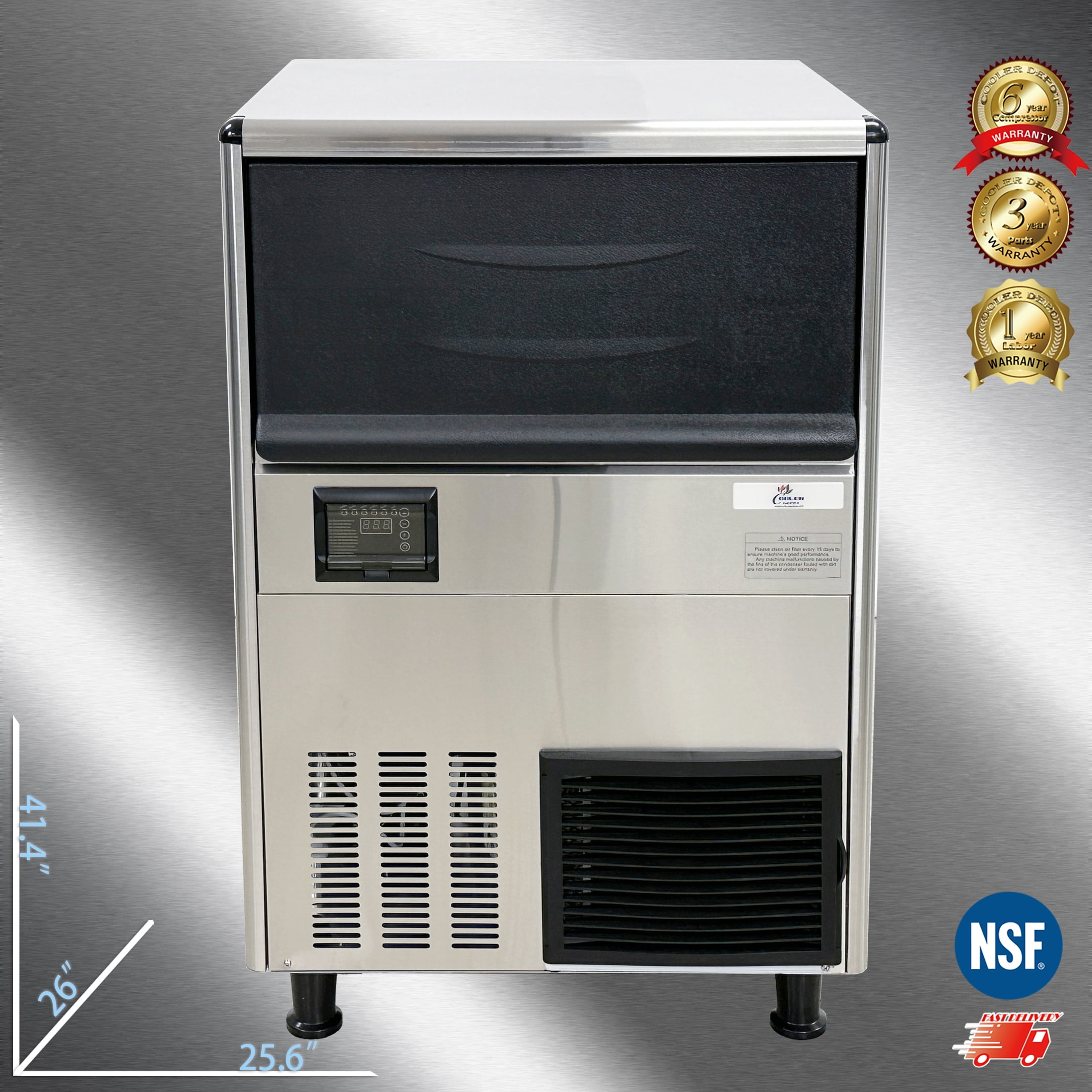 Cooler Depot NSF 260 lb Commercial Nugget Ice Maker with 110 lb Storage Bin, Model SK-269N