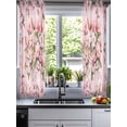 thumbnail image 2 of Pink Orchid Sheer Curtains 54 Inch Length 2 Panels Set for Living Room/Bedroom, Spring Floral Flowers Leaves Botanical Kitchen Curtains Grommet Semi-Sheer Curtains Drapes Window Treatments 42"x54"x2, 2 of 7