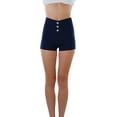 thumbnail image 2 of ToBeInStyle Women's High Waist Three Button Shorts, 2 of 7