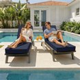 thumbnail image 6 of Kimunuk Outdoor Chaise Lounge Cushions set of 2, 80" x 26" x 4" Waterproof Pool Beach Recliner Replacement Cushions with Ties, Navy, 6 of 7
