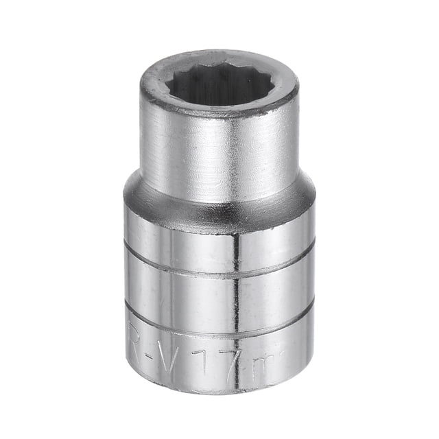 Unique Bargains 17mm 12 Point Shallow Socket 3/4' Drive Standard Metric Chromium Vanadium Steel