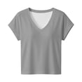thumbnail image 4 of Kingdiese Womens Casual And Fashionable V Neck Front Sleeve Short Sleeved T Shirt For Women Women T Shirts Loose, Size S, 4 of 4