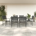 thumbnail image 1 of vidaXL 7 Piece Garden Dining Set Black Steel and Textilene, 1 of 5