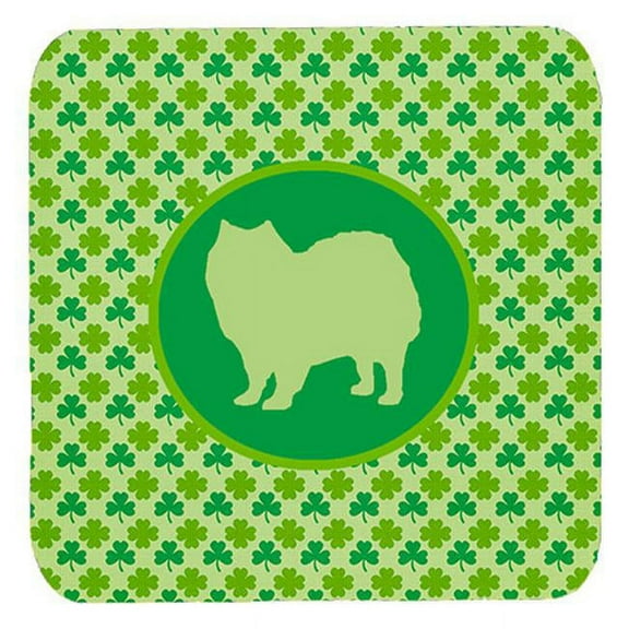 American Eskimo Lucky Shamrock Foam Coasters, Set Of 4