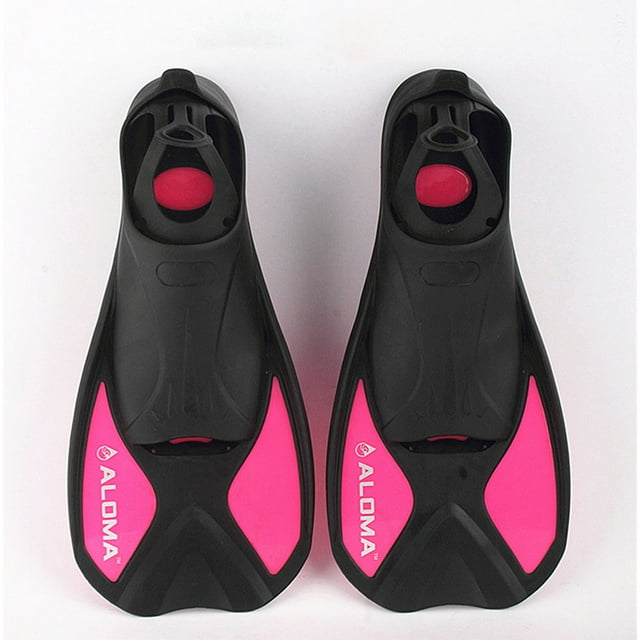 Swimming Duck Web Diving Flippers Professional Swimming Accessories Rose red XS (36-37)