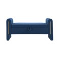 thumbnail image 4 of Modern Teddy Bed End Bench with Arms & Storage, Navy Blue, Upholstered Large Foot Rest Stool, Comfy Window Vanity Bench for Living Room, Bedroom, Dorm, Coffee Table, 4 of 7