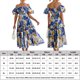 thumbnail image 2 of Vestido Vestido midi de línea A para mujer, vestido cómodo con estampado floral, vestido largo elegante y fluido Cgtredaw Azul T XL para Mujer, 2 of 8