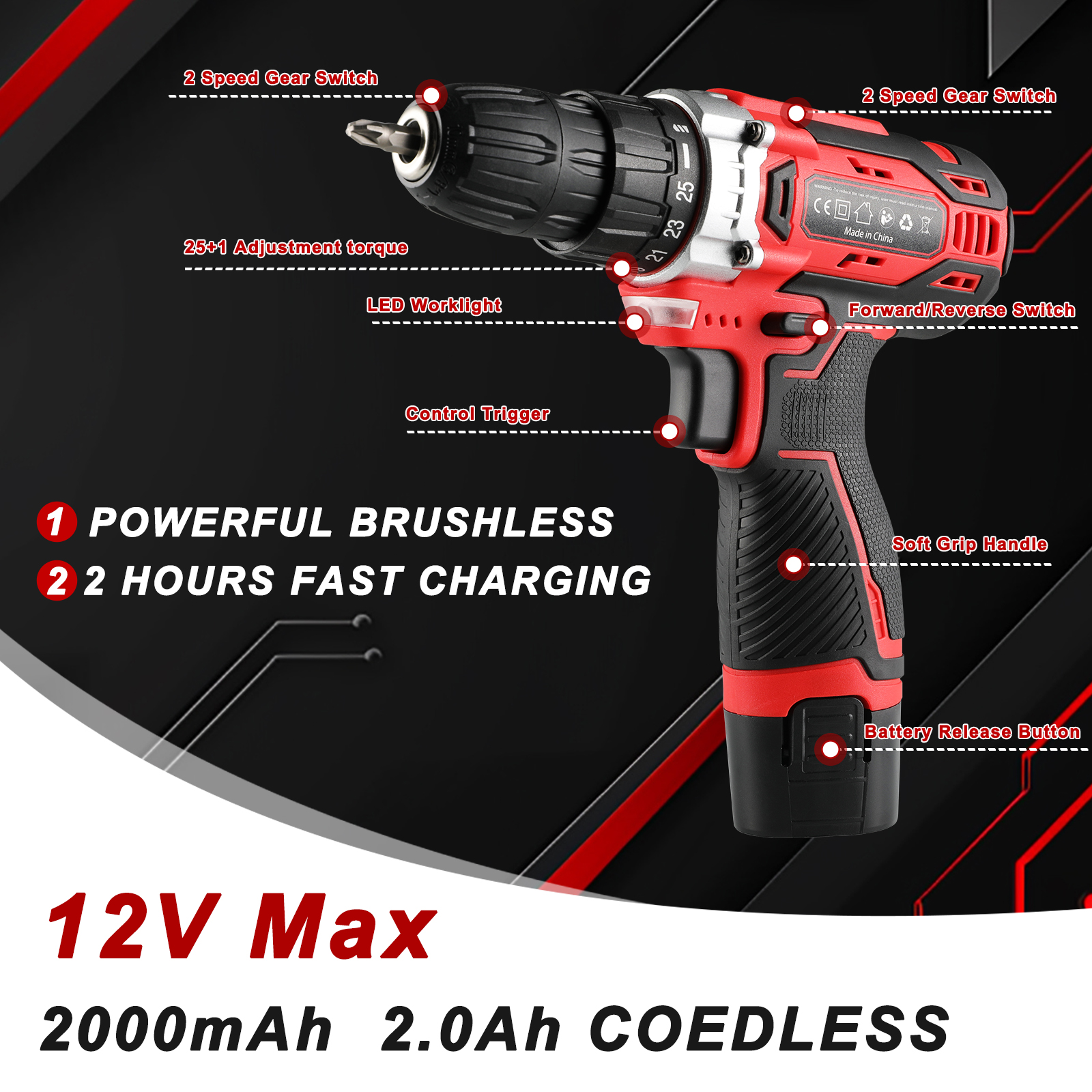 TLGREEN 12V Cordless Drill Set with 139 Accessories photo 2