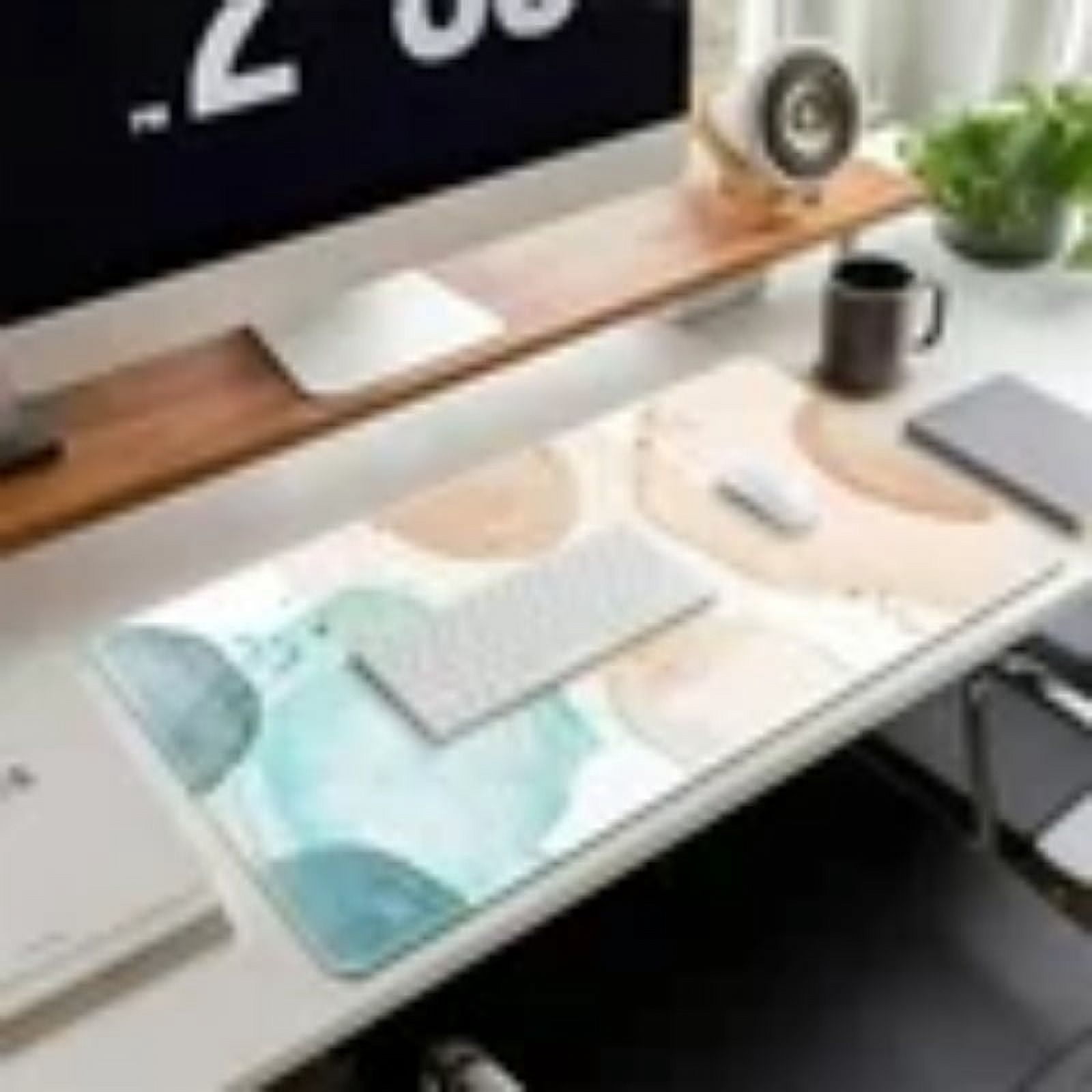 Desk Mat, Gaming Mouse Pad Large, XL Mousepad, Keyboard Mat with Non Slip Base, Extended Laptop Desk Pad Matt, Computer Mat for Office Vanity Desktop Table Writing, Pink Marble