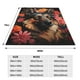thumbnail image 3 of Fotbe Colorful Flower German Shepherd Manta de Franela Acolchonada con Estampado, Súper Suave y Esponjosa, Extra Grande para Sofá, Cama, Uso Todo el Año-60"x50", 3 of 7
