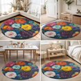 thumbnail image 4 of Round Rugs 6Ft, Colorful Flowers Round Area Rug Washable Indoor Throw Carpet, Modern Oil Painting Soft Non Slip Circle Rug for Office Cabinet Home Decor Aesthetic, 4 of 8
