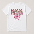 thumbnail image 3 of NANA Floral Bow T-Shirt for Women, Crew Neck Cotton Grandma Graphic Tee, Unisex Classic Fit, 3 of 9