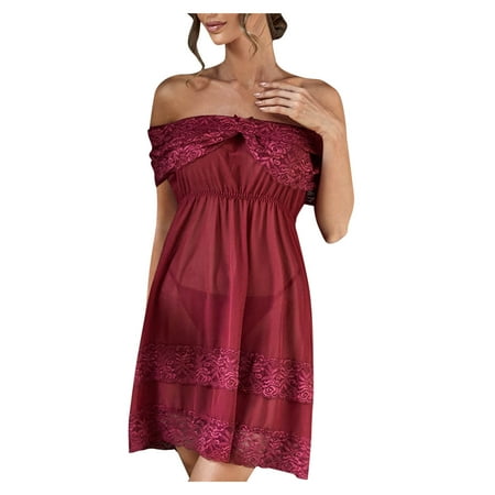

Rovga Lingerie For Women New Womens Plus Size Lace Lingerie Underwear Bodysuit Lingerie Nightdress Set Chemise Negligee Nightgowns