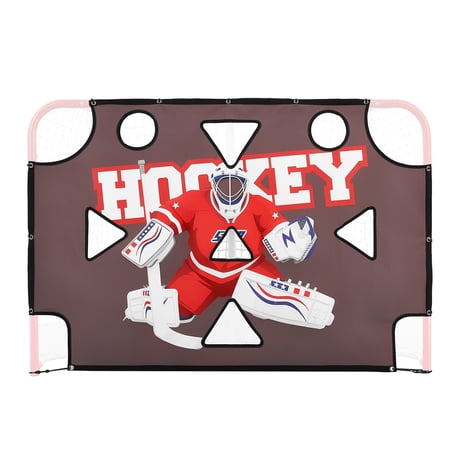 VEVOR Street Hockey Goalie Shooting Target, Shooter Tutor Ice Hockey Goal Practice Target, Tear-proof Premium Net with 11 Hole, Easy Attach Targets,Training Equipment for Practicing Shooting Accuracy