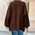 thumbnail image 5 of Royisotas Womens Sweaters Winter Cardigan Coat Loose Fit Brown Long Sleeve Knitted Fashion Tops for Ladies Solid Color, 5 of 5