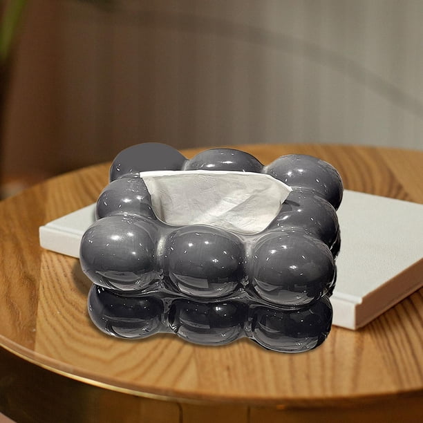 Soporte para caja de pañuelos, soporte para servilletas, soporte de papel rectangular decorativo creativo, soporte para pañuelos faciales para baño, Gris oscuro perfecl Cubierta de papel de seda
