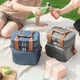 thumbnail image 1 of Bolsa de Almuerzo Aislada de Doble Capa A Prueba de Fugas, Impermeable, con Correa para el Hombro, Bolsa de Picnic para Acampar, Color Gris, 1 of 5