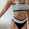 thumbnail image 3 of Women's Fashion Split Elastic Plate Striped Lady Bikini Swimsuit, 3 of 5