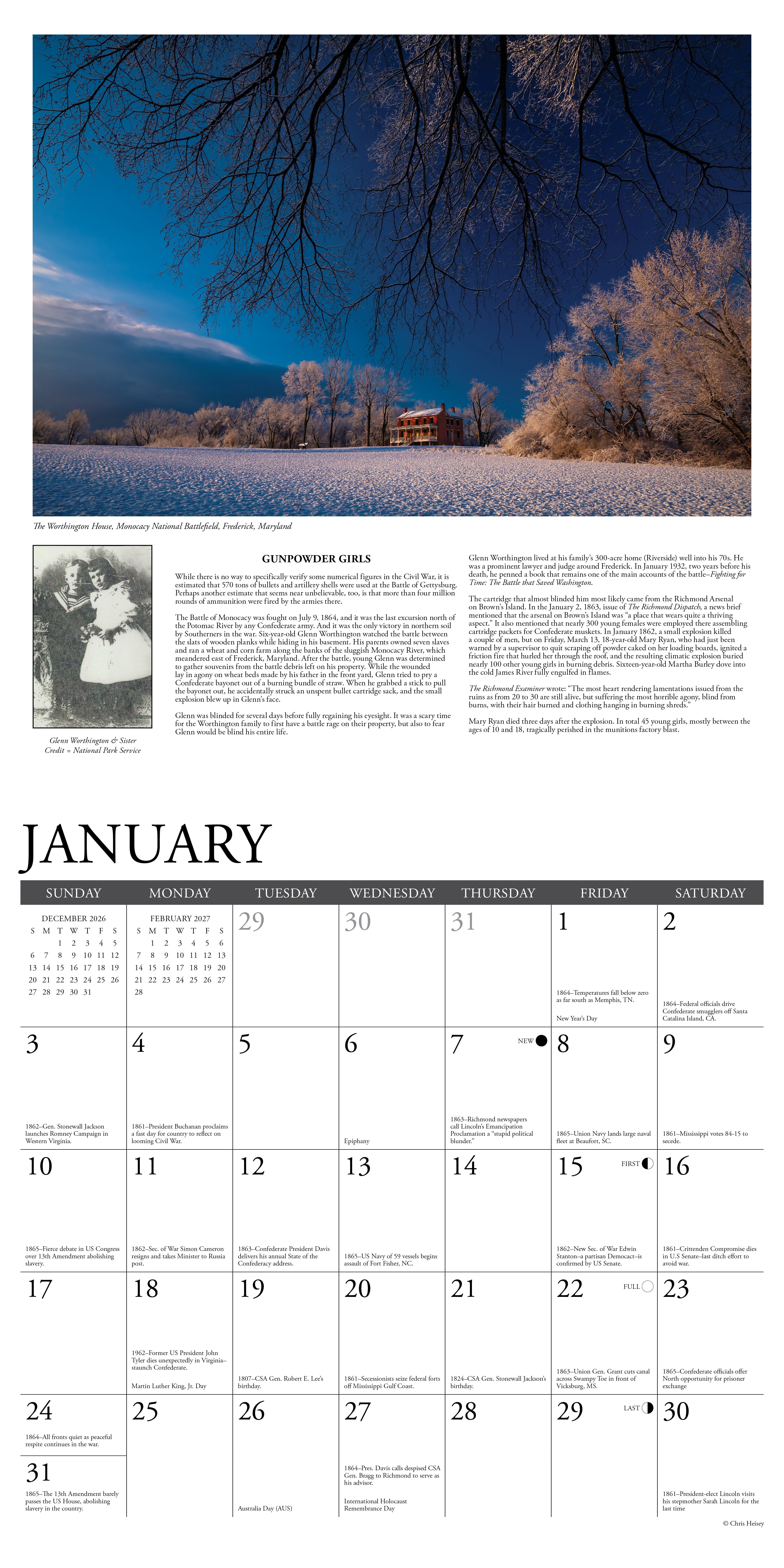 Willow Creek Press, Civil War 2027 Wall Calendar