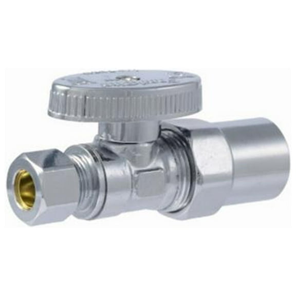 SharkBite CPVCS1238Z Brass Ball Straight Valve, Quarter Turn, 1/2 x 3/8 In. - Quantity 1