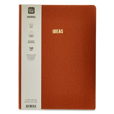 Pen+Gear Journal, Simulated Brown Leather, 7.5" x 10.2", 160 Lined Pages