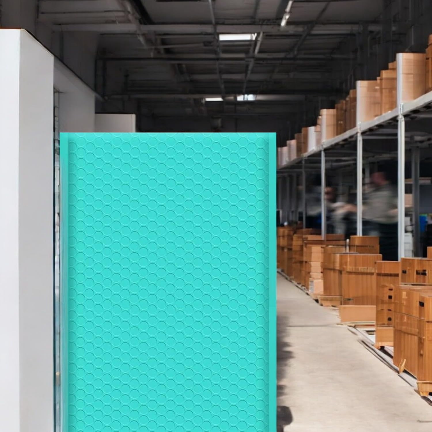 100-Pack Large 9.5x14.5 Inch Teal Bubble Mailers, Self Seal Poly Padded Envelopes for Shipping Clothes Photos, Lightweight Cost-Effective Packaging