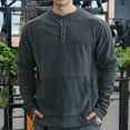 thumbnail image 4 of HAiming Mens Warm Tops Stand Collar Long Sleeve Soft Comfy Casual Pullover Sweatshirts with Pockets, 4 of 7