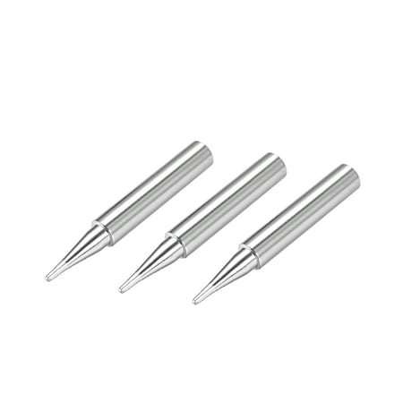 

Soldering Iron Tip Replacement Oxygen Free Copper 1.6mm Point Dia Solder Tip Silver 500-I 3Pcs