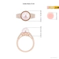 thumbnail image 5 of ANGARA Japanese Akoya Cultured Pearl and Coffee Diamond Halo Ring in 14K Rose Gold for Women | June Birthstone, Birthday, Anniversary, Jewelry Gift for Women | Pearl Ring, 5 of 9