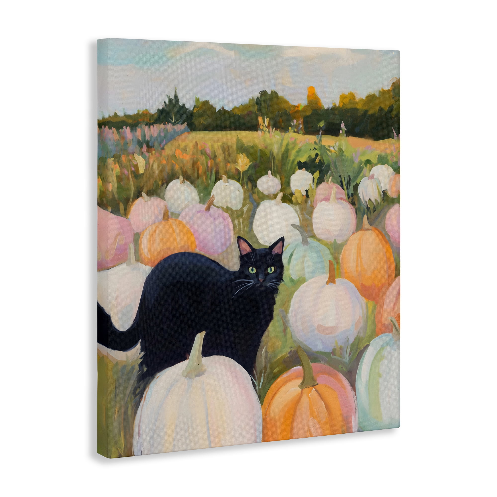 Stupell Industries Kitten & Pumpkins in Field Canvas Wall Art, design by The Prints Vibe