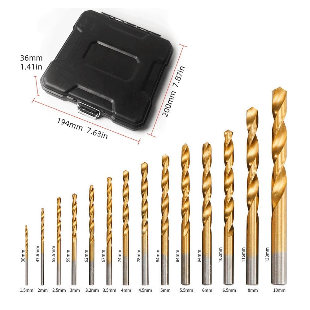 99Pcs High-Speed Steel Drill Bits Titanium Drill Bit Set for Steel Plate Wood