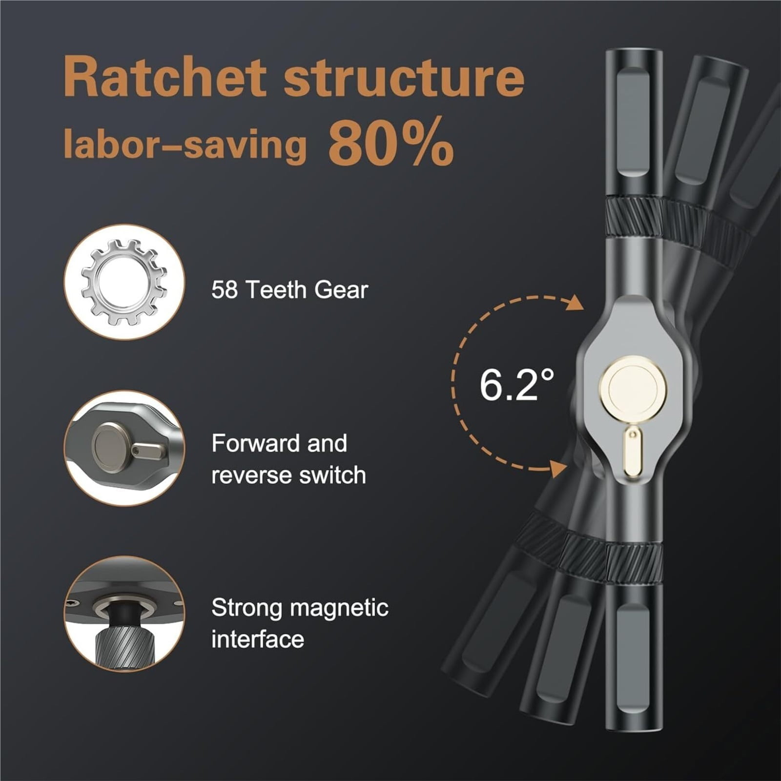 24-in-1 Ratchet Wrench Screwdriver Set - S2 Steel Magnetic Bits, Detachable Handle & Compact Case for DIY Household/Bike Repair
