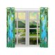 thumbnail image 3 of Cortina de Ventana de Mariposas y Colibrí ABPHQTO Cortina de Cocina 65x90 cm Dos Piezas, 3 of 3
