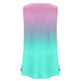thumbnail image 5 of Pincandy Women's Oversized Short Sleeved T-shirt Loose Tank Top Casual Trendy Ombre Gradient U-Neck Sleeveless Beach Vacation Mini Tank Sundress with Pocket,Sky Blue,2XL, 5 of 5