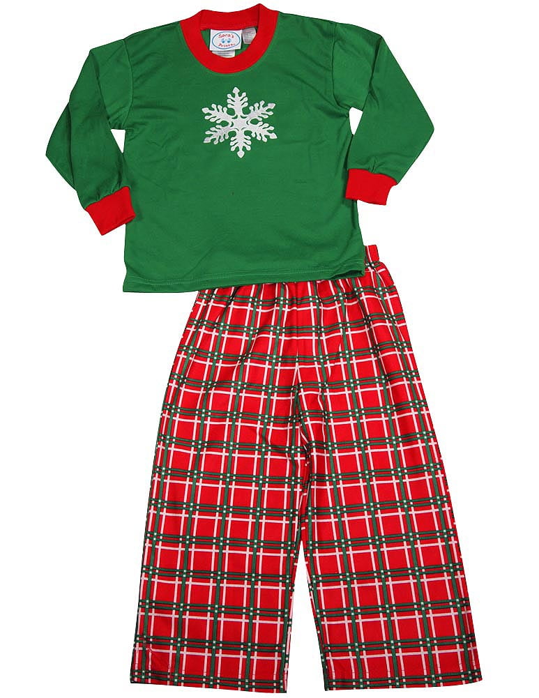 Boys Green Snowflake and Red Plaid Pajama Set Zambia Ubuy